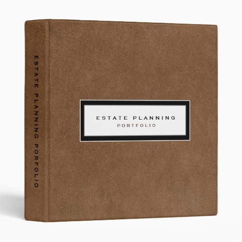 Estate Planning Portfolio Brown Leather 3 Ring Binder