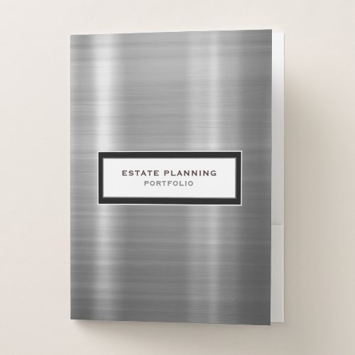 Estate Planning Portfolio Brushed Metal Pocket Folder
