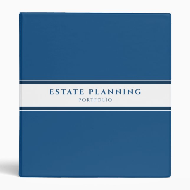 Estate Planning Portfolio Classic Blue 3 Ring Binder (Front)