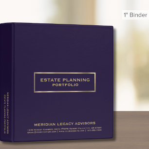Estate Planning Portfolio Dark Purple 3 Ring Binder