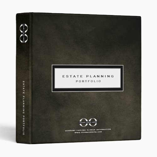 Estate Planning Portfolio Distressed Leather Logo 3 Ring Binder