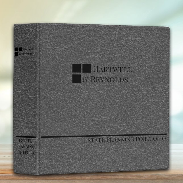 Estate Planning Portfolio Faux Gray Leather 3 Ring Binder (Creator Uploaded)