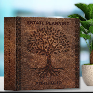 Estate Planning Portfolio - Faux Leather 3 Ring Binder