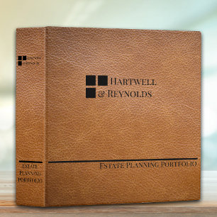 Estate Planning Portfolio Faux Leather 3 Ring Binder