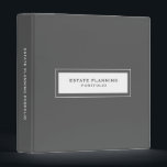 Estate Planning Portfolio Gray 3 Ring Binder<br><div class="desc">Designed for Estate Planners and Law and Legal firms. This binder is ideal for organizing your client's portfolio information.</div>