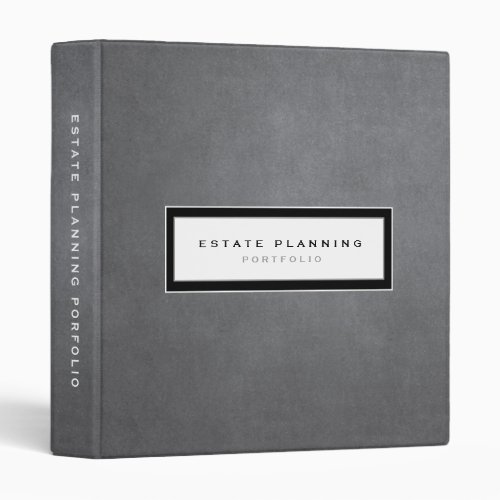 Estate Planning Portfolio Gray 3 Ring Binder