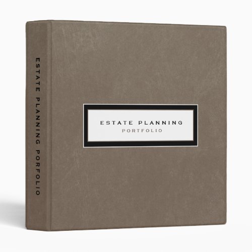 Estate Planning Portfolio Gray Leather 3 Ring Binder