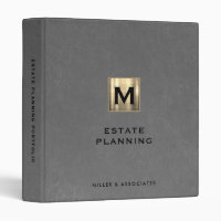 Estate Planning Portfolio Gray Leather Gold