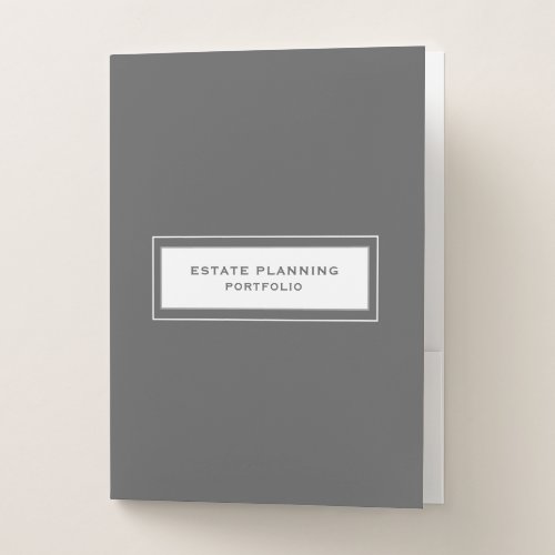 Estate Planning Portfolio Gray Pocket Folder