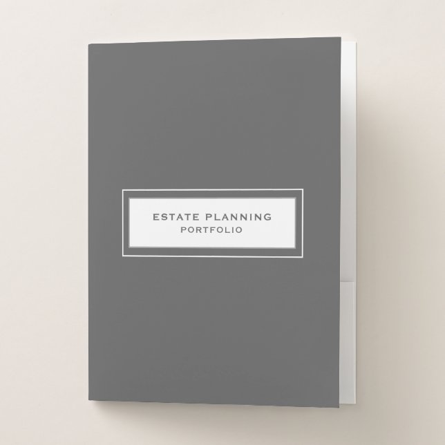 Estate Planning Portfolio Gray Pocket Folder (Front)