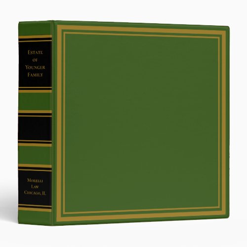 Estate Planning Portfolio _ Green  Black 3 Ring Binder