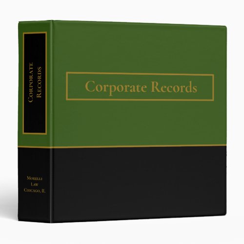 Estate Planning Portfolio _ Green  Black 3 Ring Binder