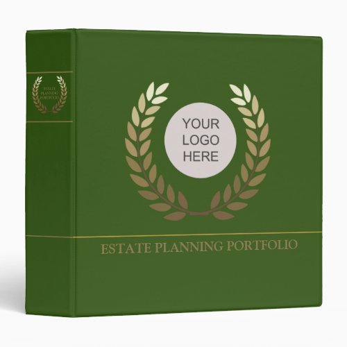 Estate Planning Portfolio _ Green  Gold 3 Ring Binder