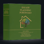 Estate Planning Portfolio - Green | Gold 3 Ring Binder<br><div class="desc">Designed for Estate Planners and Law and Legal firms.  This binder is a great way to organize your client's portfolio information.  By 1Bizchoice (rights reserved).</div>