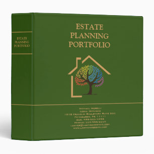 Estate Planning Portfolio - Green Gold 3 Ring Binder