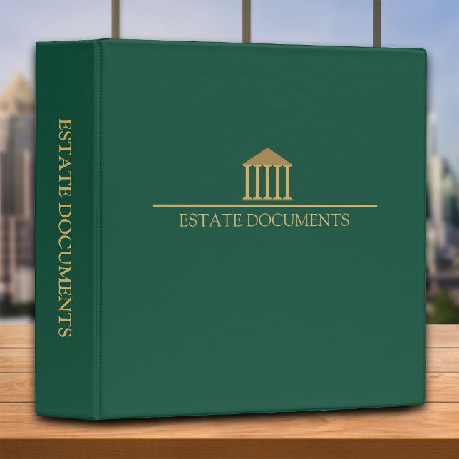 Estate Planning Portfolio - Green | Gold 3 Ring Binder (Creator Uploaded)
