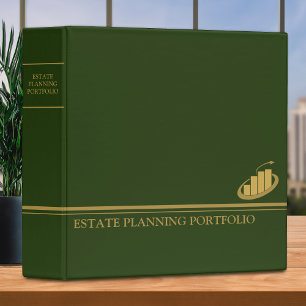 Estate Planning Portfolio - Green Gold 3 Ring Binder