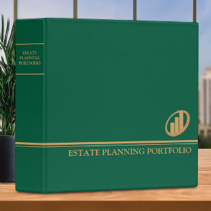 Estate Planning Portfolio - Green Gold 3 Ring Binder