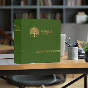 Estate Planning Portfolio - Green Gold 3 Ring Binder