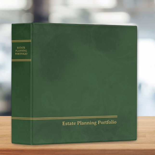 Estate Planning Portfolio Green | Gold 3 Ring Binder (Creator Uploaded)