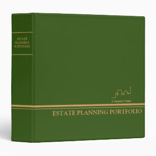 Estate Planning Portfolio - Green Gold 3 Ring Binder