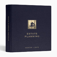 Estate Planning Portfolio Leather Blue Gold