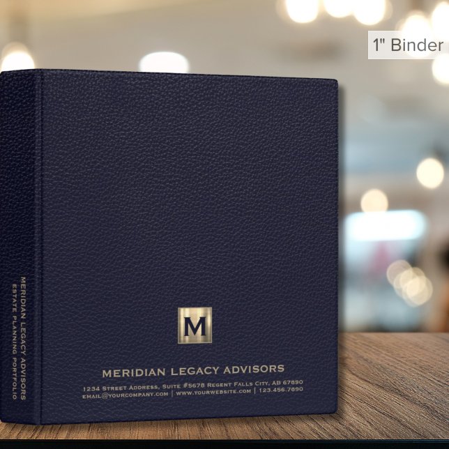 Estate Planning Portfolio Leather Blue Gold 3 Ring Binder (Creator Uploaded)