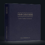 Estate Planning Portfolio Leather Blue Gold Logo 3 Ring Binder<br><div class="desc">Designed for Estate Planners and Law and Legal firms. This binder is ideal for organizing your client's portfolio information.</div>