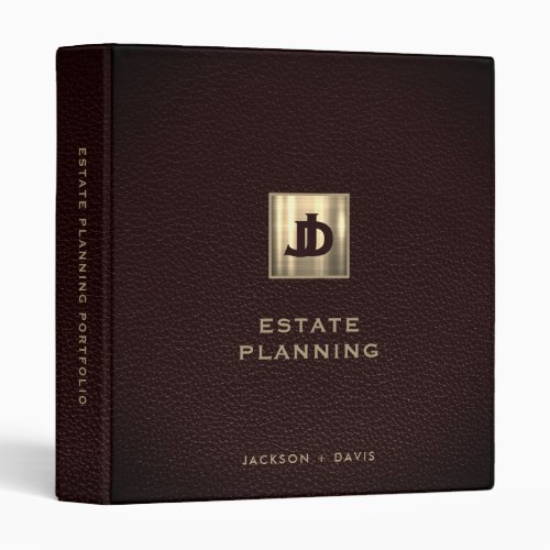 Estate Planning Portfolio Leather Gold 3 Ring Binder