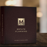 Estate Planning Portfolio Leather Gold 3 Ring Binder<br><div class="desc">Designed for Estate Planners and Law and Legal firms. This binder is ideal for organizing your client's portfolio information.</div>