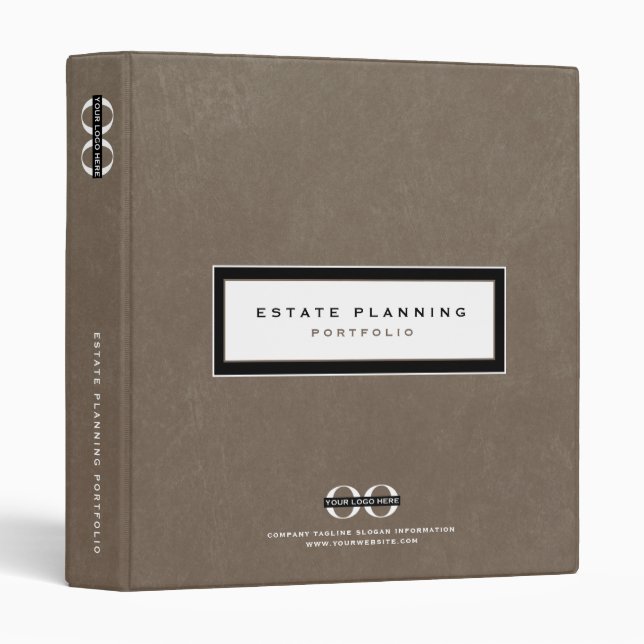Estate Planning Portfolio Leather Logo 3 Ring Binder (Front/Spine)