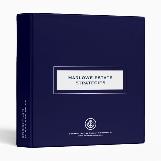 Estate Planning Portfolio Legal Logo Navy Blue 3 Ring Binder (Front/Spine)