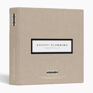 Estate Planning Portfolio Linen Print Logo 3 Ring Binder