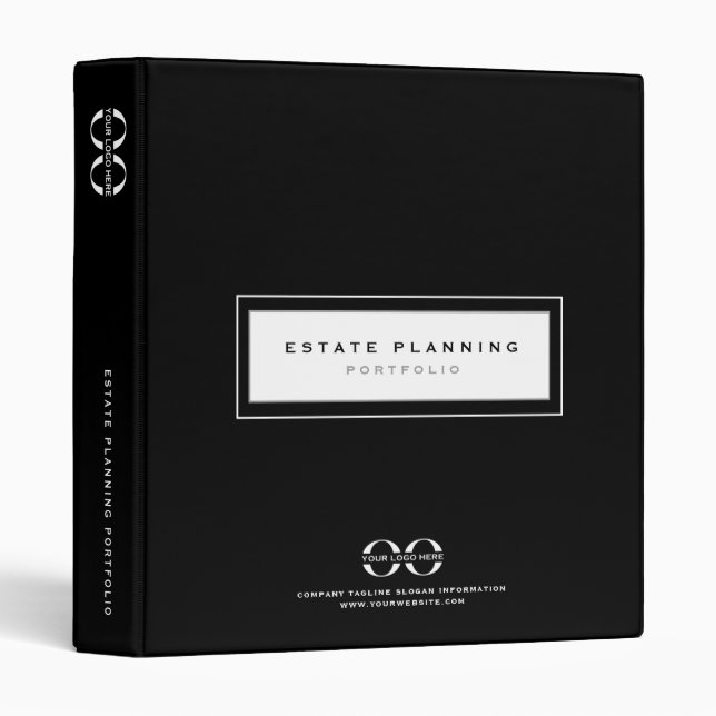Estate Planning Portfolio Logo Black 3 Ring Binder (Front/Spine)