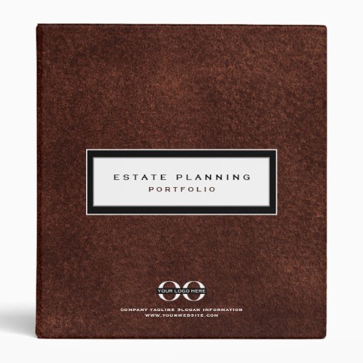 Estate Planning Portfolio Logo Leather 3 Ring Binder Zazzle