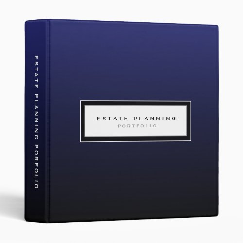 Estate Planning Portfolio Navy 3 Ring Binder