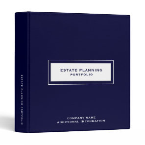 Estate Planning Portfolio Navy Blue 3 Ring Binder