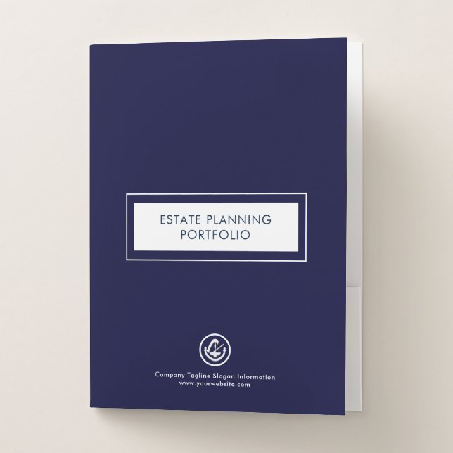 Estate Planning Portfolio Navy Blue Pocket Folder (Front)