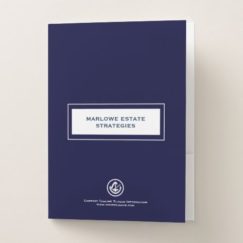 Estate Planning Portfolio Navy Blue with Logo Pocket Folder