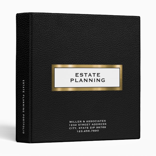 Estate Planning Portfolio Organizer 3 Ring Binder (Front/Spine)