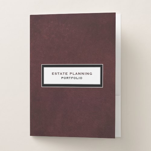 Estate Planning Portfolio Oxblood Leather Pocket Folder