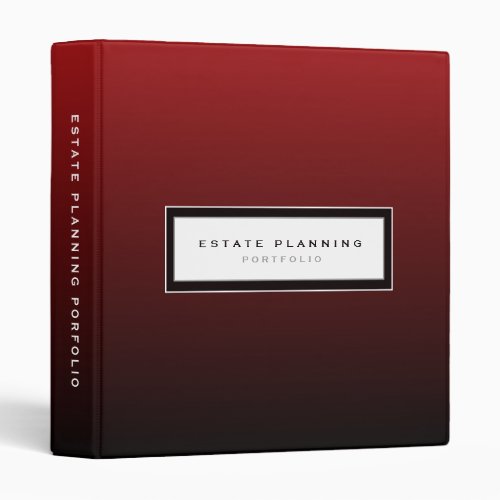 Estate Planning Portfolio Red 3 Ring Binder