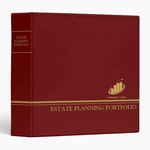 Estate Planning Portfolio _ Red  Gold   3 Ring Binder