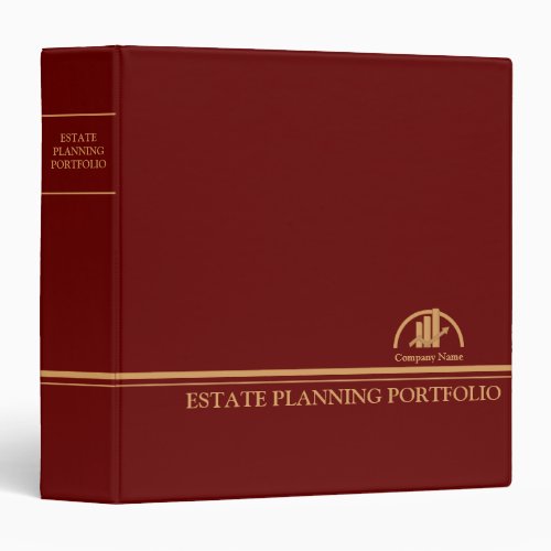 Estate Planning Portfolio _ Red  Gold  3 Ring Binder