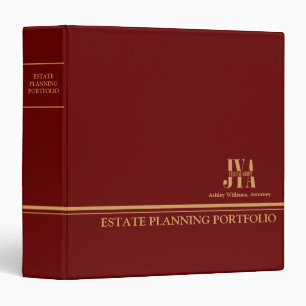 Estate Planning Portfolio - Red Gold 3 Ring Binder