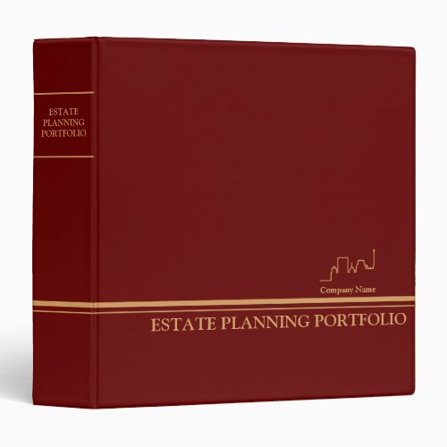 Estate Planning Portfolio _ Red  Gold 3 Ring Binder