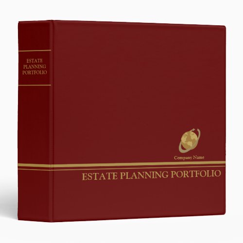 Estate Planning Portfolio _ Red  Gold  3 Ring Binder