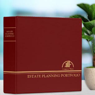 Estate Planning Portfolio - Red Gold 3 Ring Binder
