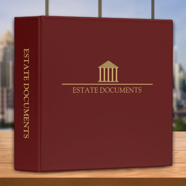 Estate Planning Portfolio - Red | Gold 3 Ring Binder (Creator Uploaded)