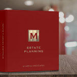 Estate Planning Portfolio Red Gold 3 Ring Binder<br><div class="desc">Designed for Estate Planners and Law and Legal firms. This binder is ideal for organizing your client's portfolio information.</div>